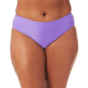 California Waves Trendy Plus Size Metallic Bikini Bottoms